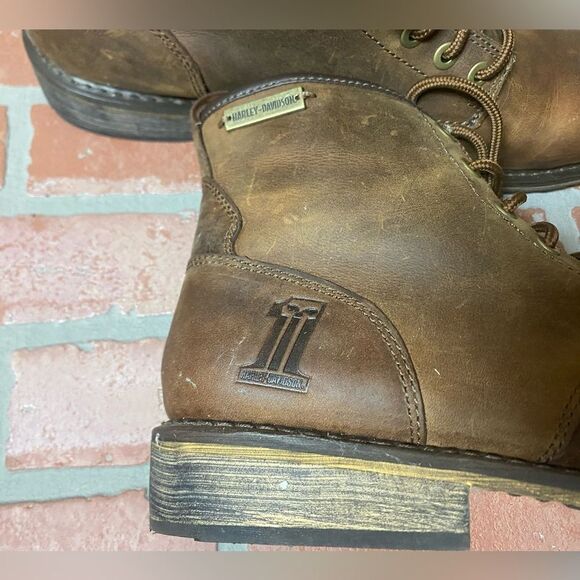 NEW Harley Davidson # D93192 Brown Leather Ankle Boot Riding Biker Boots 13 - Picture 9 of 12